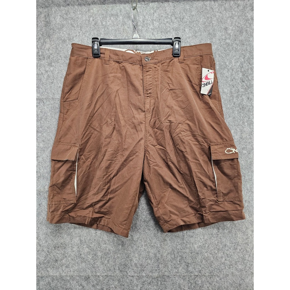 ONeill Mens Brown Cargo Shorts Size 40 NWT Embroidered Logo Surf Utility Style